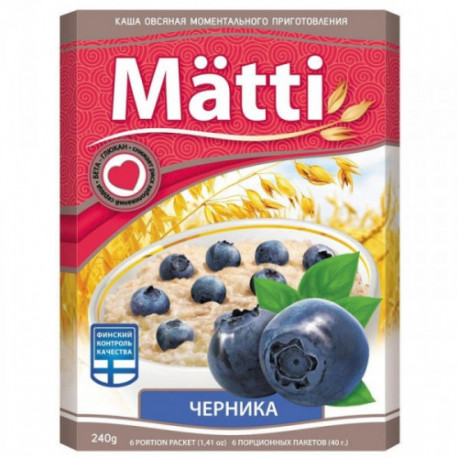 Каша Matti Черника 6 штук по 40 грамм