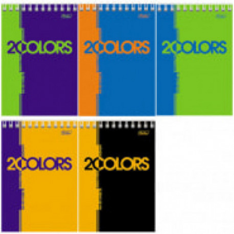 Блокнот А6 80л. на гребне Hatber "2COLORS"