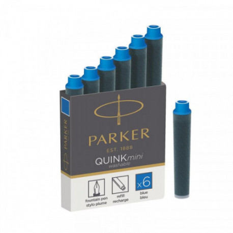 Чернильный картридж PARKER QUINK SHORT 0,5 мл синие 6 шт/уп 1950409