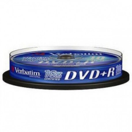 Носители информации Verbatim DVD+R 4,7Gb 16х Cake 10 штук