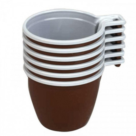 Чашка одноразовая Upax unity пластиковая коричневая/белая 200 мл 50 штук в упаковке