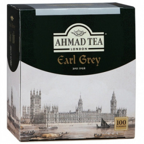 Чай Ahmad Earl Grey черный с бергамотом 100 пакетиков