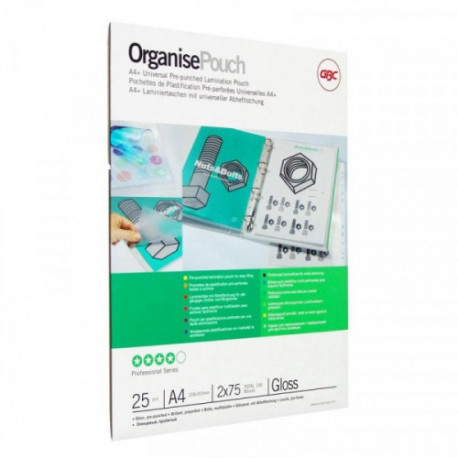 Заготовка для ламинирования 228x303 мм 2x75 мкм с перфорацией глянцевая 25 штук/упаковка