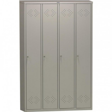 Металлический шкаф для одежды ПРАКТИК LE-41 1130х500х1830 мм 4 отделения