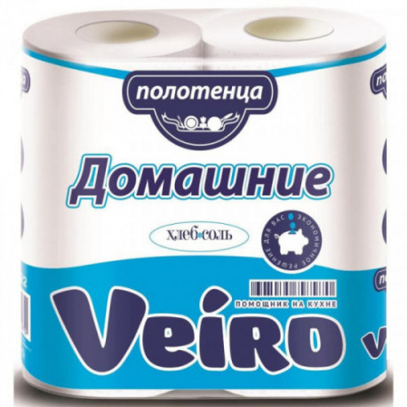 Полотенца бумажные Veiro Домашние с тиснением двухслойные 2 рулона по 12.5 метра
