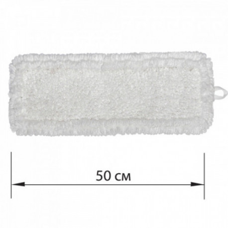 Насадка МОП плоская для швабры/держателя 50 см с ушами/карманами, петлевая микрофибра, ЛАЙМА EXPERT