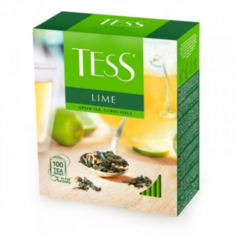 Чай Tess Lime Citrus peels зеленый с лаймом 100 пакетиков