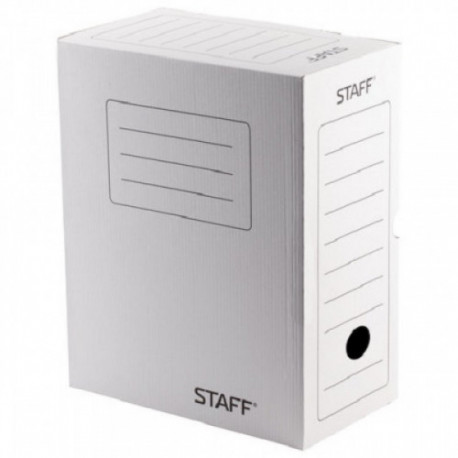 Короб архивный с клапаном OfficeSpace, микрогофрокартон, 150мм, белый, до 1400л.