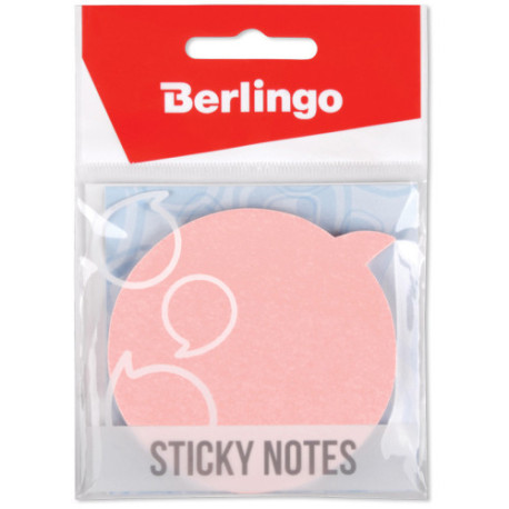 Cамоклеящийся блок фигурный Berlingo 70х70 мм, неон розовый, "Диалог", 50 листов