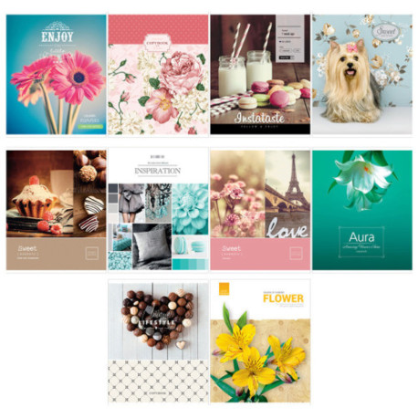 Тетрадь 96л., А5, клетка ArtSpace "Микс. Girl's collection", эконом