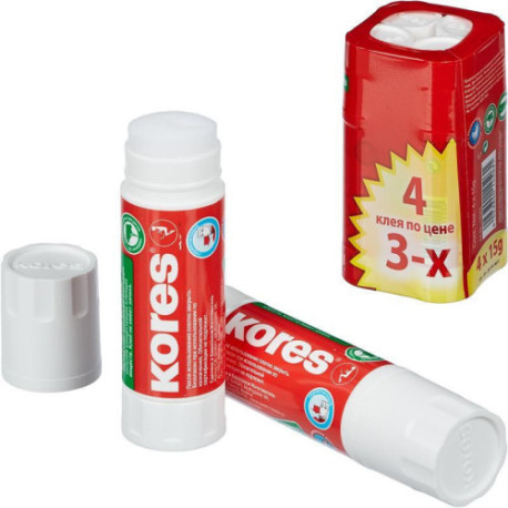 Клей -карандаш 15 грамм KORES (4 по цене 3)