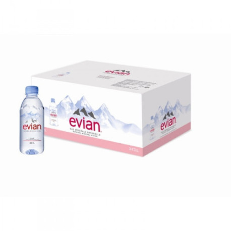 Вода минеральная Evian негазированная 0.33 литра 24 штуки в упаковке