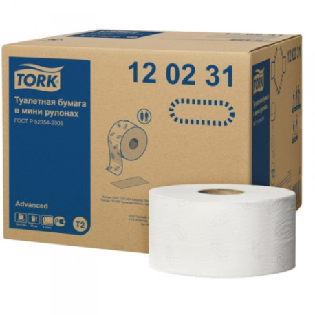 Туалетная бумага Tork Advanced T2 120231 рулонная 2-слойная 170 м 12 рул/уп