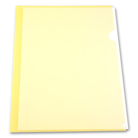 Папка-уголок пластик А4+, 1 отделение, 150 мкм, прозрачная, желтый PROOFFICE