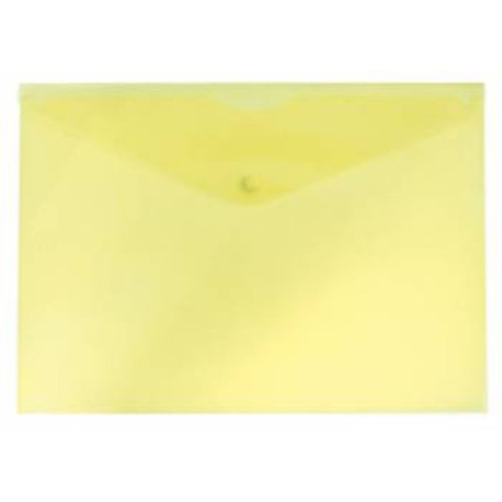 Папка-конверт на кнопке, А4+, 180 мкм, пластик, желтый  PROOFFICE