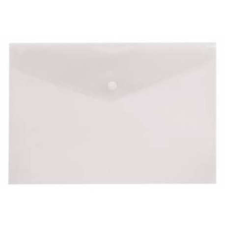 Папка-конверт на кнопке, А5+, 180 мкм, пластик, бесцветный  PROOFFICE